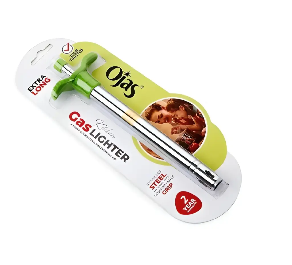 STEEL GAS LIGHTER WITH GRIP (EXTRALONG)