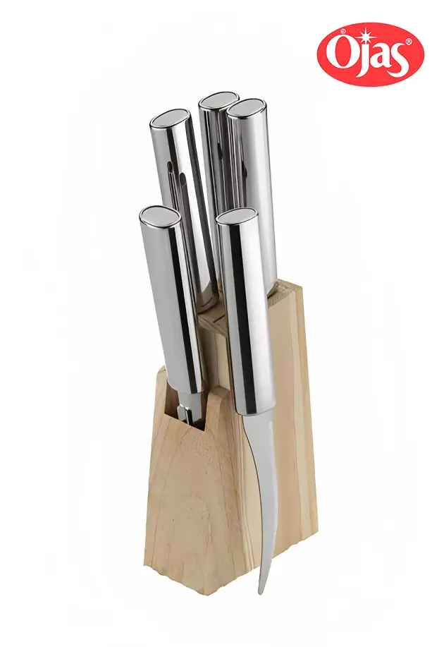 KNIFE/PEELER SET (WOODEN STAND)