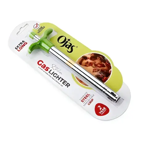 STEEL GAS LIGHTER WITH GRIP (EXTRALONG)