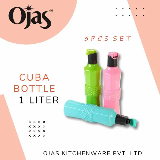 FRIDGE BOTTLE COLOURED CUBA ( 3 PCS SET )